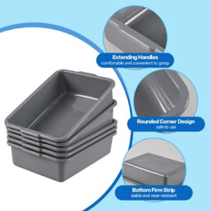 Fabnati 5-Pack 8 L Commercial Bus Box Tub, Small Dish Bus Tubs, Grey