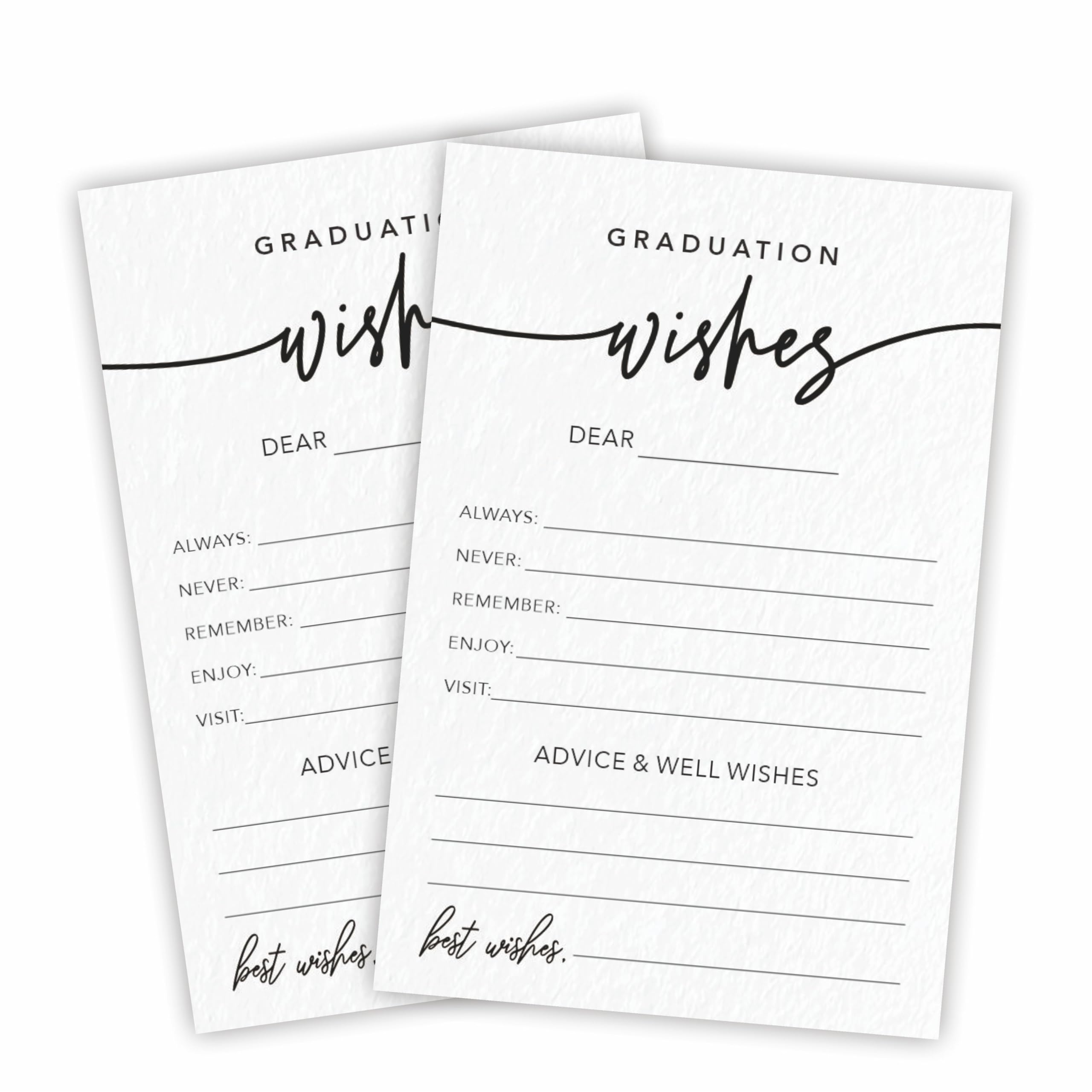 30 Minimalist Graduation Wishes Cards - 4X6" Advice & Wishes Cards, Grad Wish Card, Class Of 2024 Graduation Party Decorations & Supplies - 001