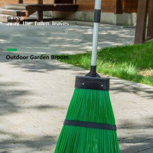 Xifando Courtyard Broom-Heavy Duty Broom Long Handle Outdoor Commercial Angle Broom for Courtyard Ourdoor Travel Camping