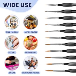 Detailing Paint Brush, 11 Pcs Miniature Paint Brushes with Triangular Handles, Art Paint Brushes for Acrylic Painting, Model, Face, Citadel, Figurine, Watercolor, Oil, Paint by Numbers Kit for Adults