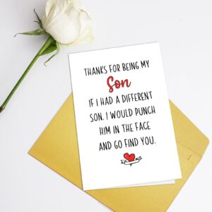 Humorous Son Birthday Card, Funny Birthday Card for Son, Hilarious Love You Card for Son, Thanks for Being My Son Card