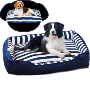 linkromat dog beds large sized dog with cushion, extra large dog bed removable washable & waterproof dog bed, indestructible chew proof dog bed suit medium & large dog, m, 35" l x 27" w x 6" th