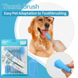 HOP Dog Toothbrush 10PCS Cats Dogs Dental Care Soft Bristles Finger Toothbrush Set Toothpaste Fresh Breath Dog Oral Care Kit Suitable for All Pets Home of Paws