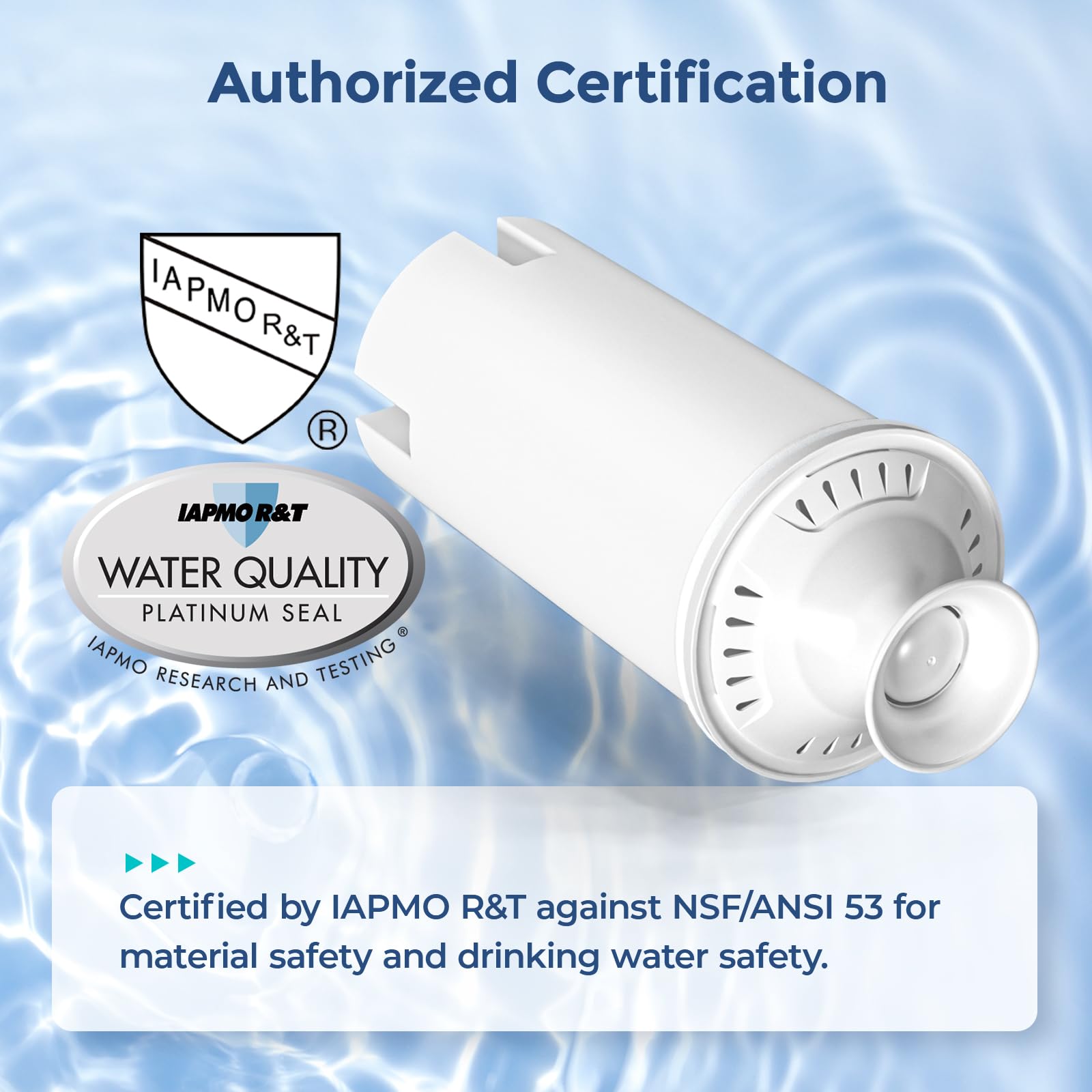 3-Pack Water Filter Replacements for Brita Water Pitchers and Dispensers, NSF 53&42 Certified to Reduce Cadmium, Mercury, Copper, Zinc, BPA free, Lasts 2 Months or 40 Gallons