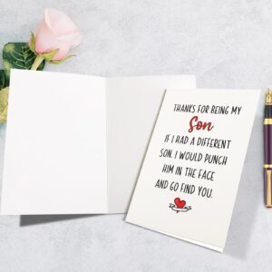 Humorous Son Birthday Card, Funny Birthday Card for Son, Hilarious Love You Card for Son, Thanks for Being My Son Card