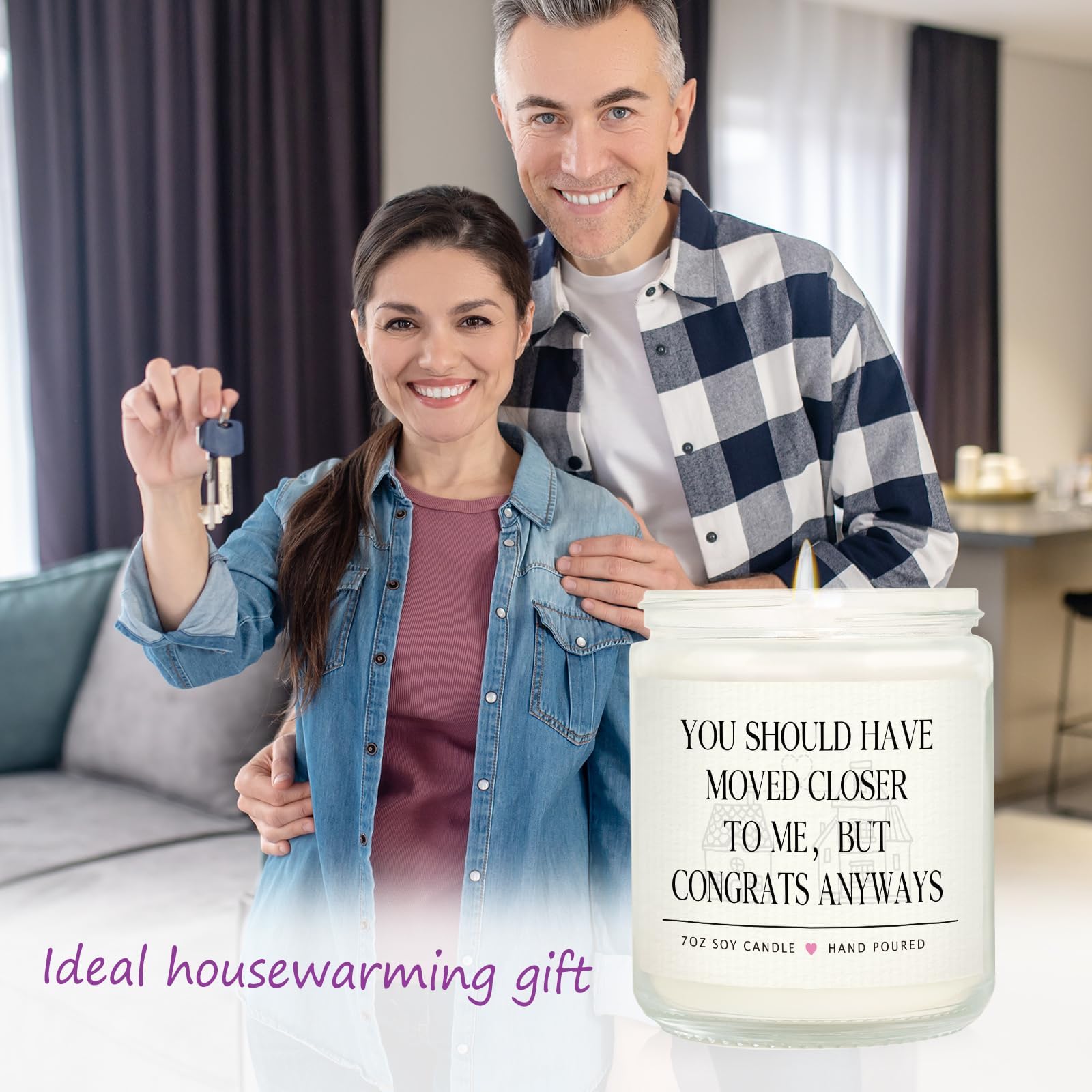 SteadStyle House Warming Gifts for New House, Housewarming Gifts 7oz Lavender Scented Candle, Funny First Time House Warming Gift Ideas, New Homeowner Gift, Neighbor Gifts for Women