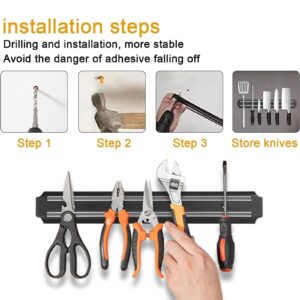 Magnetic Knife Holder for Wall 2-Piece 15 Inch Knife Magnetic Strip, Magnetic Knife Strip, Multipurpose Knife Magnetic Holder, Knife Rack, Magnetic Tool Holder