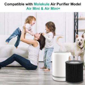 imeccalive 2 Pack Air Mini PECO-HEPA Filter Replacement Compatible with Molekule Tri-Power Air Mini and Air Mini + Air Machine, 3 in 1 Efficient Filtration System with Activated Carbon