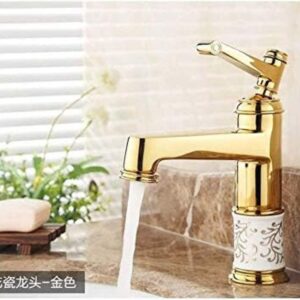 Faucet Deck Mounted Brass and Ceramic Faucet Bathroom Basin Faucet Mixer Tap Gold Sink Faucet Bath Basin Sink Faucet,Kitchen faucets