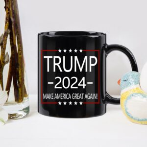 WENSSY Trump for President Mug, Donald Trump 2024 Make America Great Again Mug, Trump 2024 Mug, Trump for President of The United States 11 Ounce Black