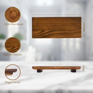 DG HOME & MORE Bathroom Tray for Soap and Lotion - Bathroom Organizers and Storage - Kitchen Counter Riser Tray - Wood Tray - soap Stand - Wood Pedestal Stand - Riser Trays (Brown)