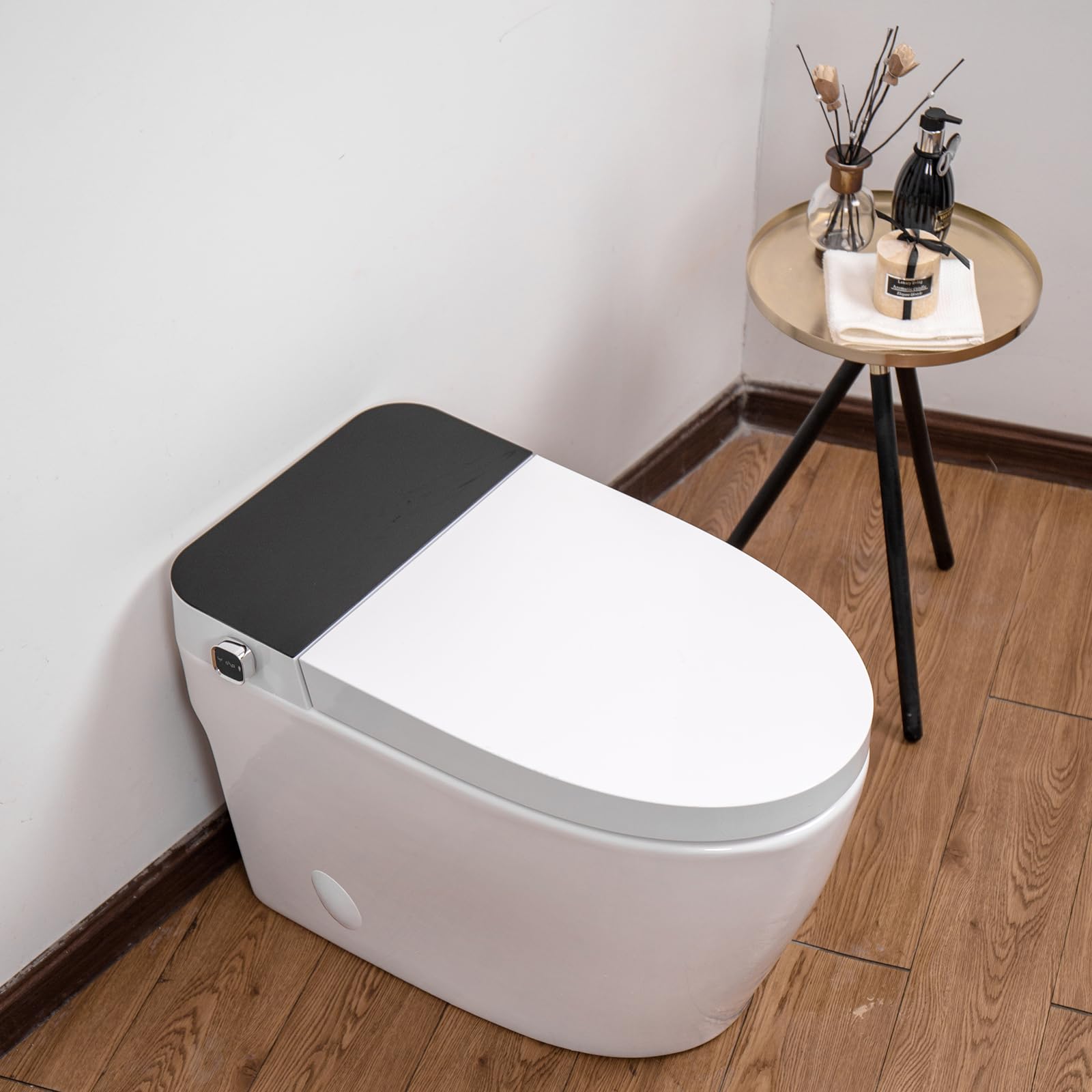 Greenspring Smart Toilet with Bidet Built in and Heated Seat Toilet with Warm Water Sprayer Dryer and Foot Sensor Operation