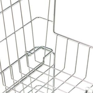 TRINITY 2-Pack Stackable Metal Wire Storage Baskets With Handles, EcoStorage Chrome, 19 Inches