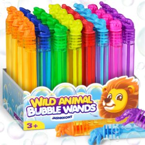 32pcs mini animal bubble wands bulk, jungle party favors for kids, wild birthday decoration, goody bag filler, pinata stuffed supplies, carnival prizes, treasure box, summer outdoor gifts for girl boy