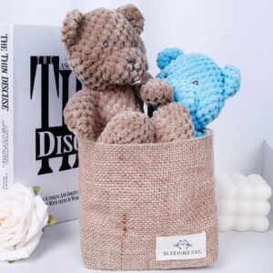 TENEBRALUX Small Cotton and Linen Hanging Storage Basket for Desktop, Ideal for Organizing Keys and Miscellaneous Items.