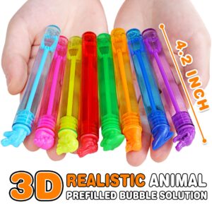 32Pcs Mini Animal Bubble Wands Bulk, Jungle Party Favors for Kids, Wild Birthday Decoration, Goody Bag Filler, Pinata Stuffed Supplies, Carnival Prizes, Treasure Box, Summer Outdoor Gifts for Girl Boy