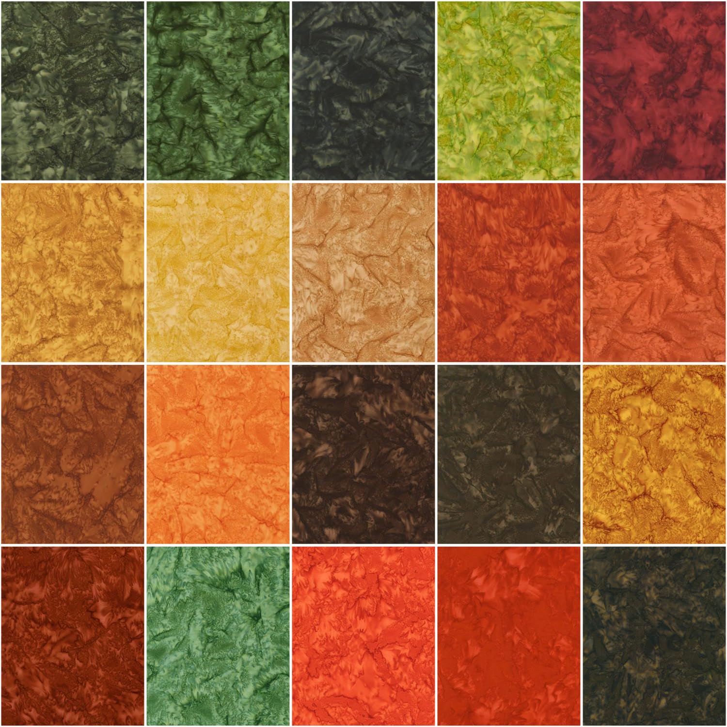 Lunn Studios Artisan Batiks Prisma Dyes Autumn 42 5-inch Squares Pack Robert Kaufman CHS-1233-42, Assorted