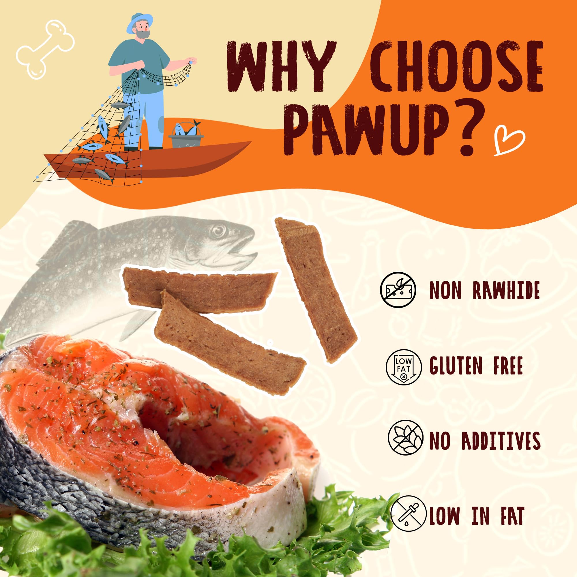 PAWUP Salmon Treats for Dog, Soft Healthy Dog Salmon Jerky, High Protein Dog Snacks, Human Grade Salmon Fillets with Taurine,12.5oz (Smoked Flavor)