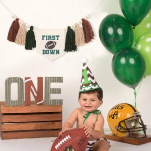 Football High Chair Banner - Football 1st First Birthday Party Decorations,First Year Down Highchair Tassel Banner,Football 1st Birthday High Chair Banner