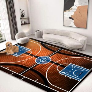 kksme large area rug 5'x6' carpet for bedroom living room kids room home decor rugs mat non slip basketball court basketball surface