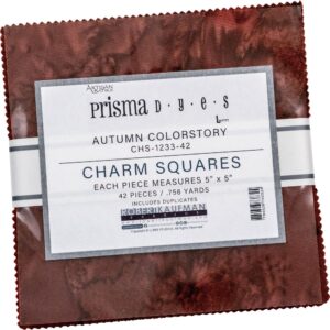 lunn studios artisan batiks prisma dyes autumn 42 5-inch squares pack robert kaufman chs-1233-42, assorted