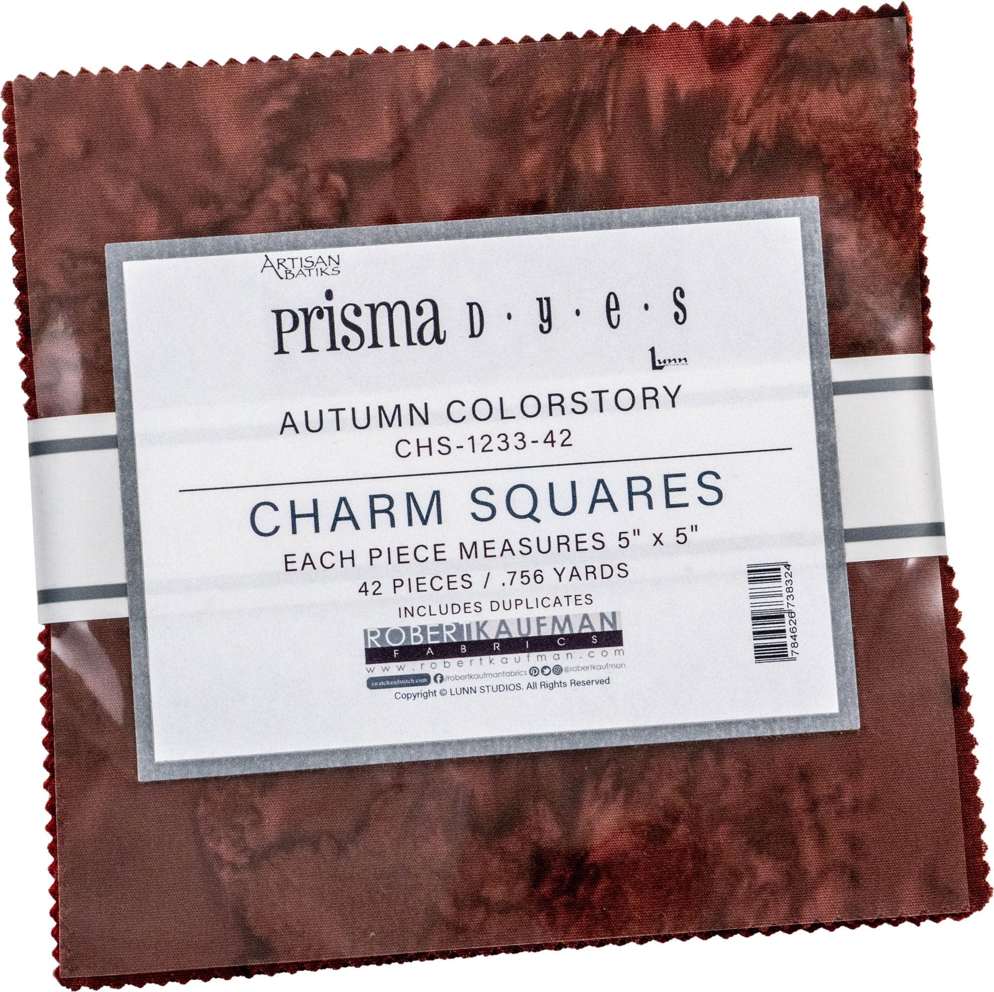 Lunn Studios Artisan Batiks Prisma Dyes Autumn 42 5-inch Squares Pack Robert Kaufman CHS-1233-42, Assorted