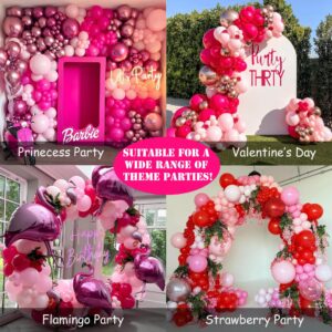 MOMO RUCCI 138Pcs Pink Balloon Arch Garland Kit, Hot Baby Pastel Pink Silver Balloons with Foil Explosion for Princess Girl's Birthday Party Decorations Baby/Bridal Shower Gender Reveal