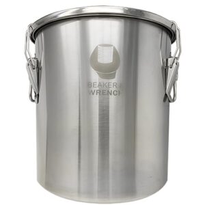 Food Safe 304 Stainless Steel 5 Gallon (20L) Container Bucket with Clamps and Air-Tight Lid with Silicone Gasket