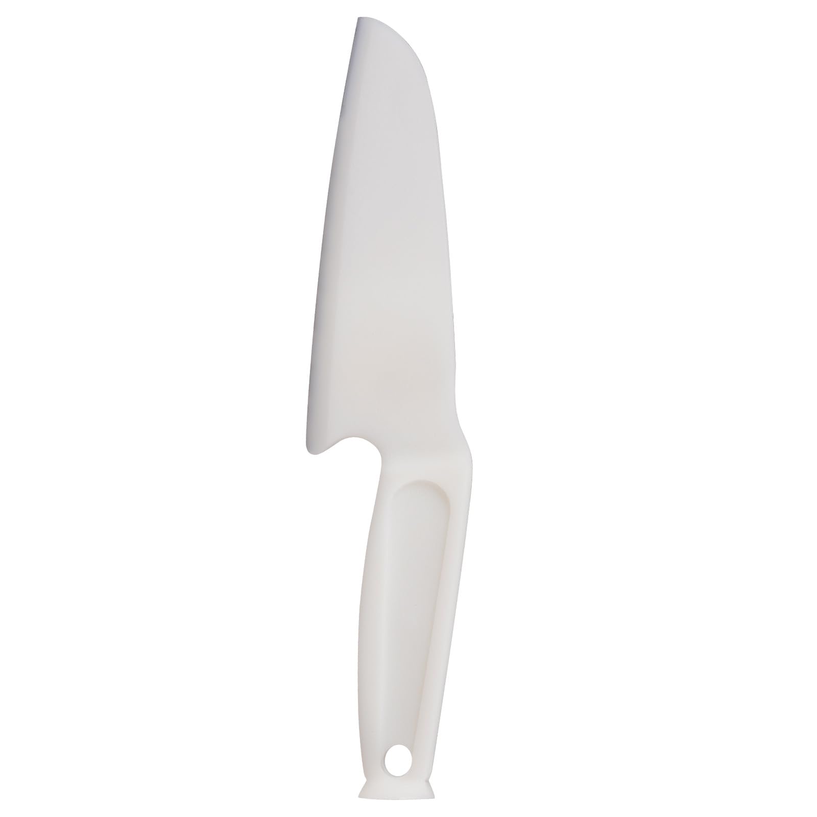 Nylon Knife Safe for Kids, Professional Lettuce Knife for Real Cooking, 428℉/220℃ Heat-resistant Plastic Knife for Nonstick Pans, Best as Bread Knife etc. (Round-base-White)