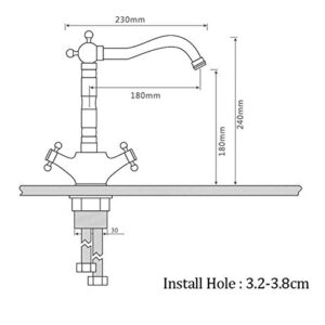 Bath Kitchen Sink Faucets Antique Brass Single Handle Kitchen Basin Faucets Deck Mounted Hot&Cold Water Mixer Basin Sink Taps