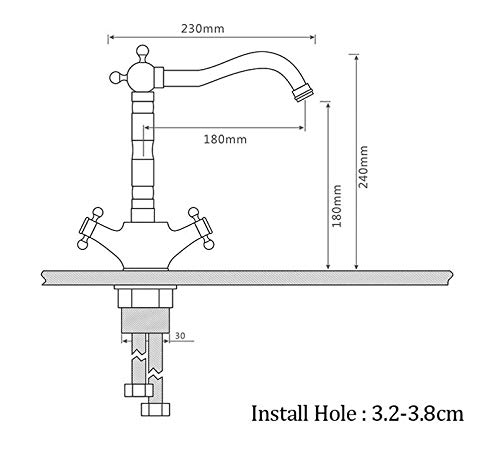 Bath Kitchen Sink Faucets Antique Brass Single Handle Kitchen Basin Faucets Deck Mounted Hot&Cold Water Mixer Basin Sink Taps