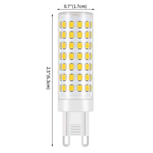 G9 LED Light Bulbs 4000K Warm White 7W Equivalent to 80W Halogen Replacements,Not Dimmable, Bi-Pin Base, LED Light Bulbs for Home and Office Use, 6 Count