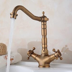 pwwtiplmk kitchen sink faucet for bar farmhouse commercial, antique bronze bath sink faucets, dual handles single hole hot cold water mixer crane, kitchen faucet (color : style a)