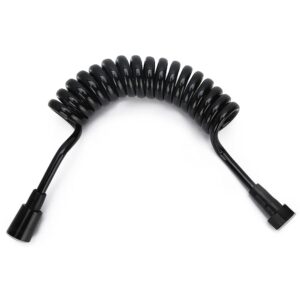 Qcwwy Shower Hose, 2m Copper Bidet Shower Hose Black Shower Hose Inlet Hose for Water Plumbing Toilet Bidet Sprayer Flexible Retractable Spring Shower Hose Accessory,