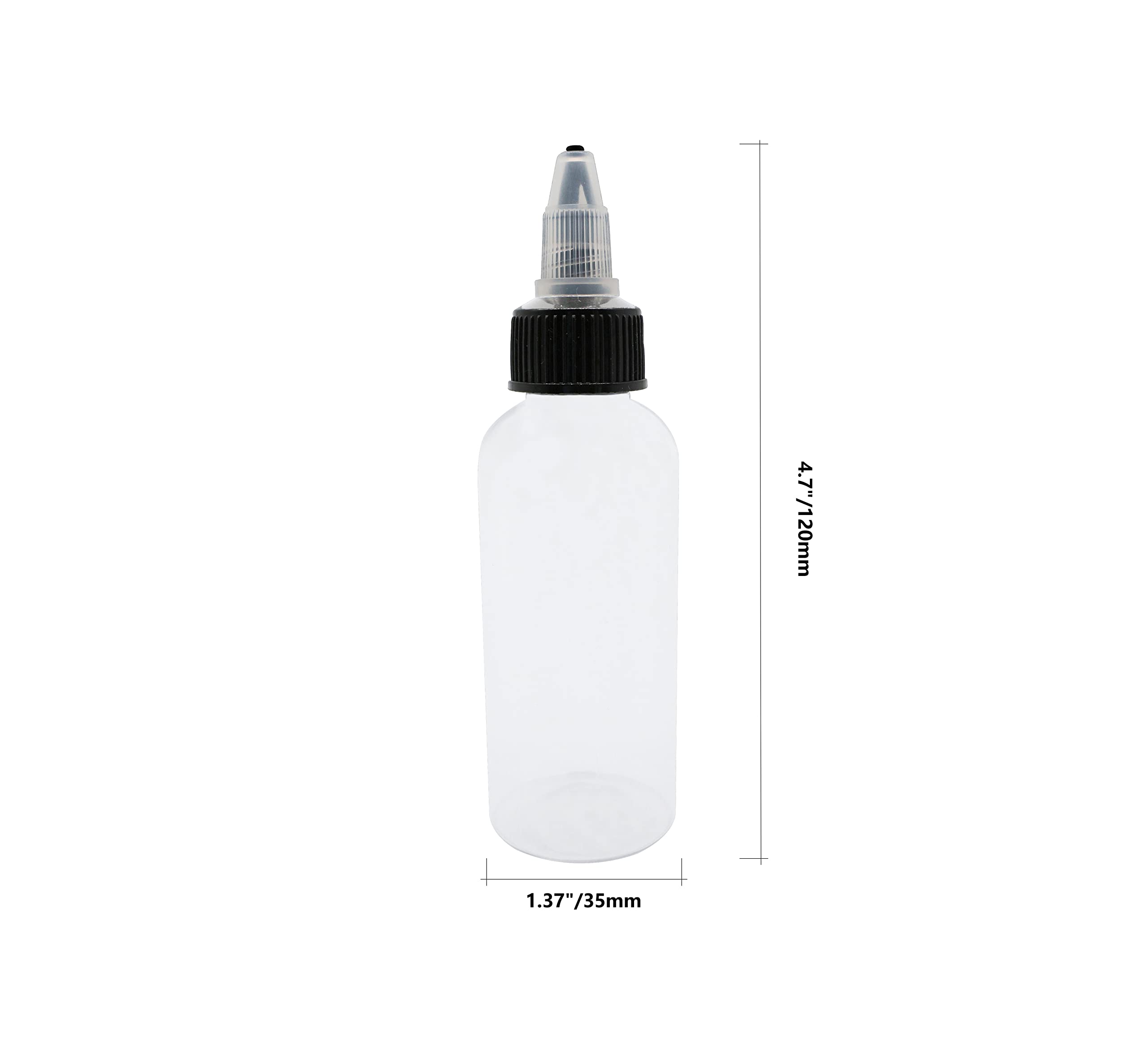 HuoHuo 16Pcs 2 oz Bottles,PET Plastic Extruded Liquid Bottle,Hard Plastic Extruded Liquid Bottle,dropper,dispensing bottle,Laboratory wash Bottle,Watercolor Pigment Bottle, Ink Discharge Bottle(60ml)