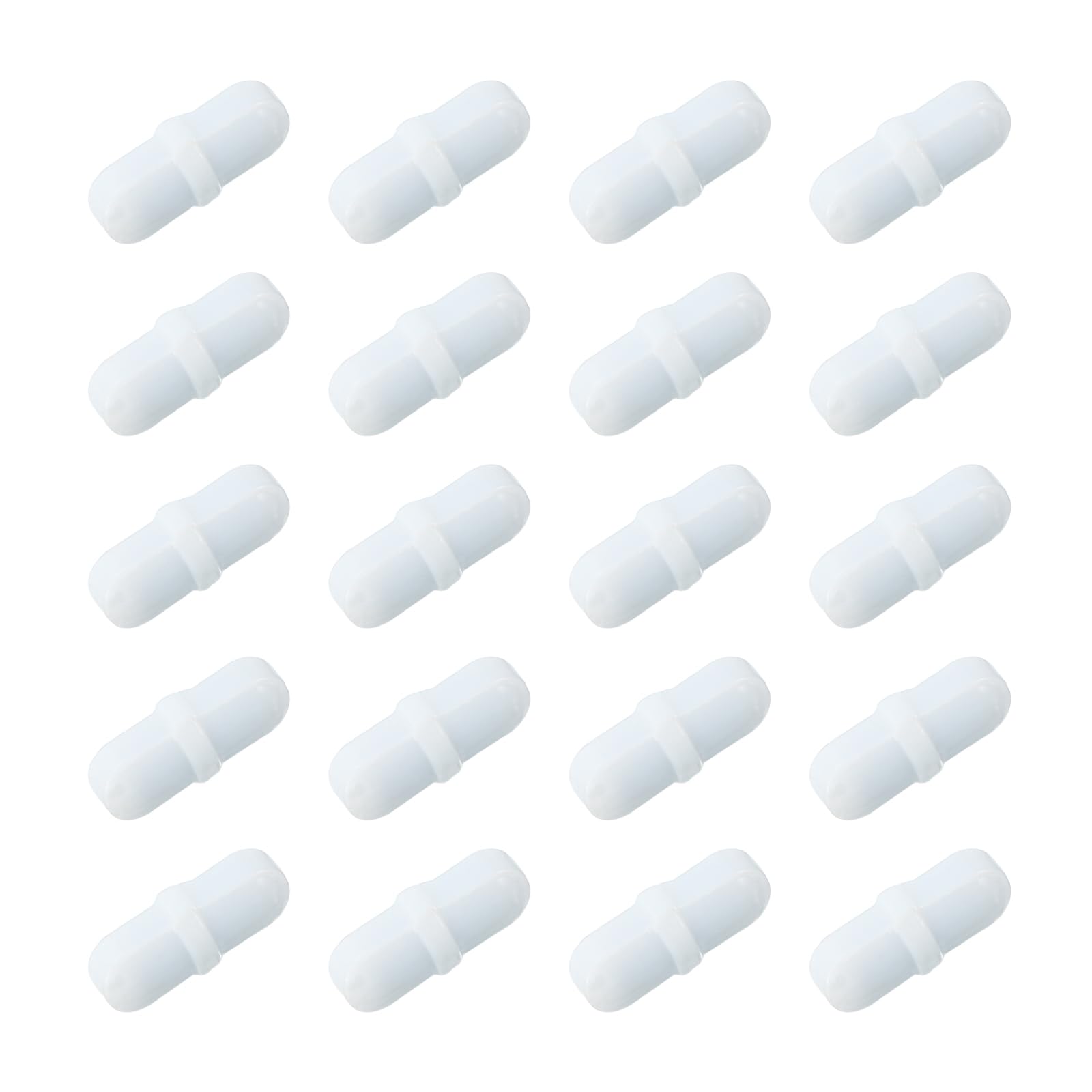 MECCANIXITY Magnetic Stirrer Mixer Stir Bar Rod 15mm/0.59" Cylinder Shape PTFE Coating Magnet White for Laboratory 20Pcs