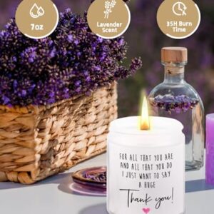 Thank You Gifts for Women Men, Appreciation Gifts for Coworkers, Employee, Teacher, Nurse, Handmade Lavender Natural Soy Wax Candle Gifts for Friends Mom (7oz)