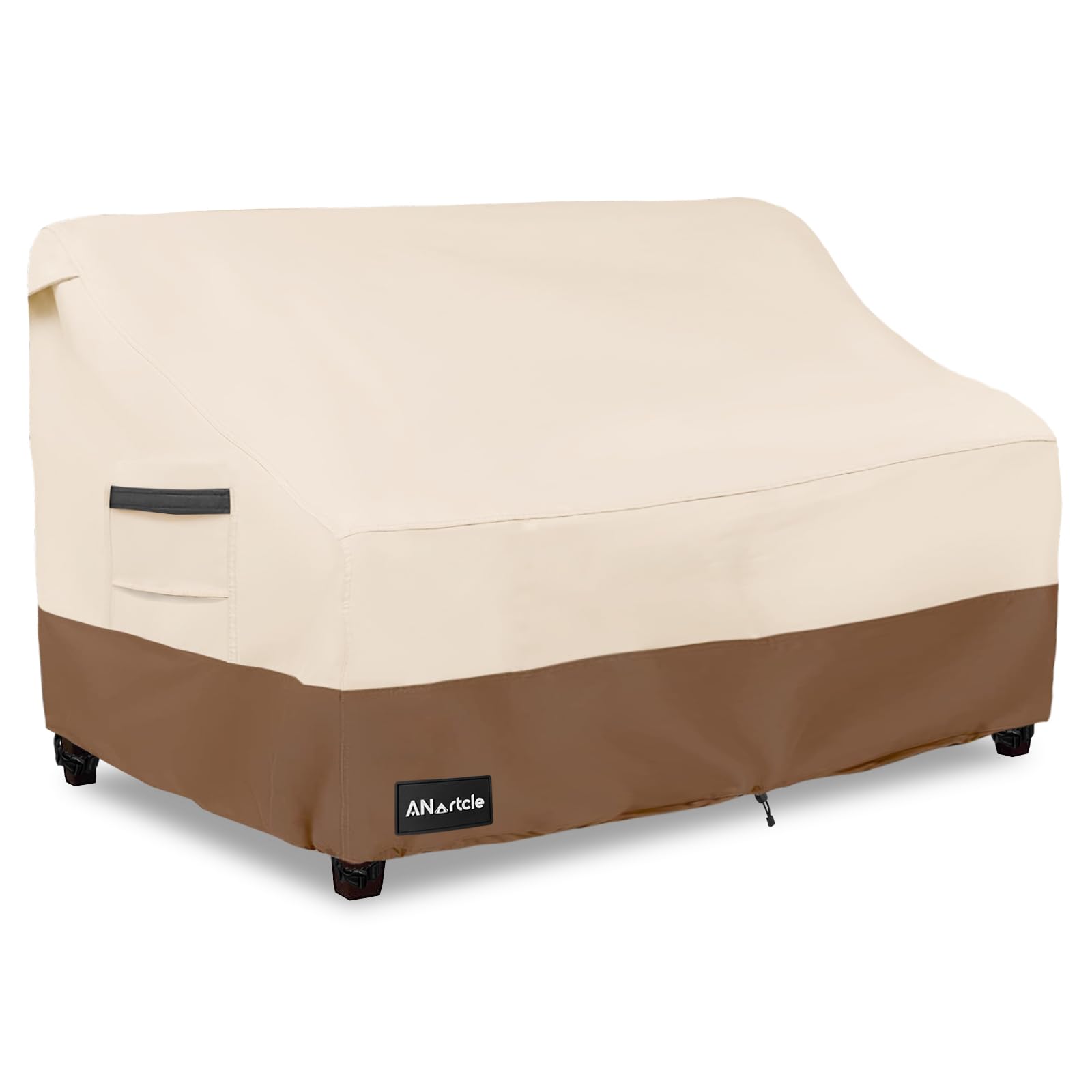 ANartcle 3-Seater Patio Sofa Cover,79W x 37D x 35H Inches Outdoor Couch Cover,100% Waterproof Heavy Duty Patio Sofa Covers,Patio Furniture Covers,Beige&Brown