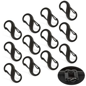 ouligay 12 pieces zipper locks anti theft, zipper locks for backpacks, tiny small mini s carabiner clip, zipper pulls replacement for camping fishing travelling outdoor sports