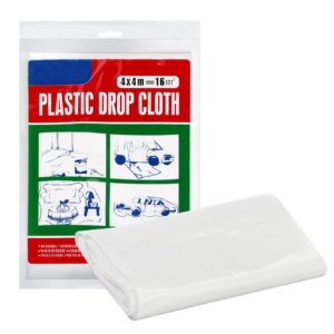 plastic drop cloth, plastic sheeting 13x13 feet plastic drop cloths for painting waterproof dustproof paint plastic covering furniture cover floor protection film painters plastic