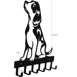 YANGZHI Wall Mount Key Hooks, Wall Decorative Dog Family Key Holder Black Dog Wall Hooks Hanger Gift for Bedroom, Living Room, Kitchen, Bathroom Hardware Hooks (11 * 12.5 inches)