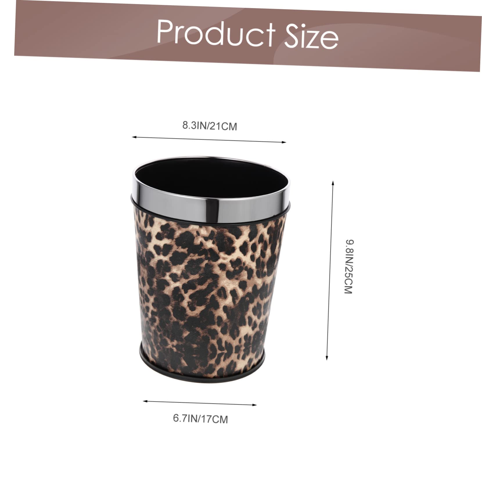 Cabilock Bathroom Trash Can Home Decor Rustic Decorations Leopard Large Plastic Container Simple Human Trash Can