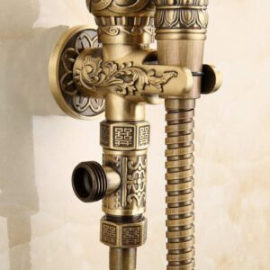 XKHLQLPEF Antique Bronze Toilet Handheld Bidet Spray Kit Brass Hand Held Toilet Bidet Sprayer Head with Hose and Bracket Holder, for Personal Hygiene