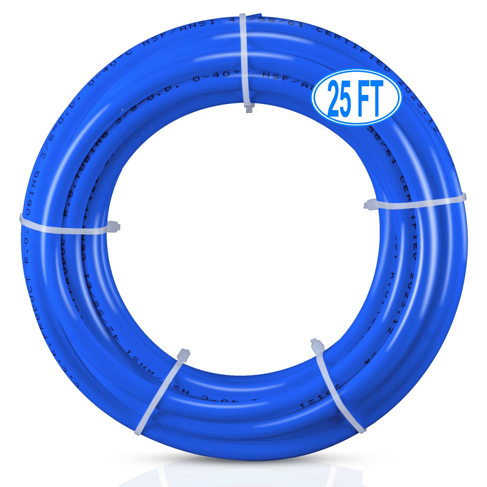 25FT 3/8 Inch O.D.RO Water Tubing,NSF Certified Water Line for RO(Reverse Osmosis) Water Purifier Filter System,BPA free Flexible Tubing(blue)