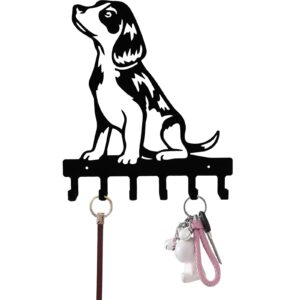 YANGZHI Wall Mount Key Hooks, Wall Decorative Dog Family Key Holder Black Dog Wall Hooks Hanger Gift for Bedroom, Living Room, Kitchen, Bathroom Hardware Hooks (11 * 12.5 inches)