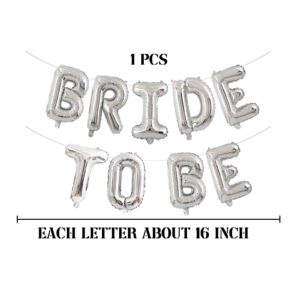 Silver Bride To Be Letter Balloons 16in Balloon Wedding Decorations Party Decor Silver Letter Balloons Bride to Be Party Supplies