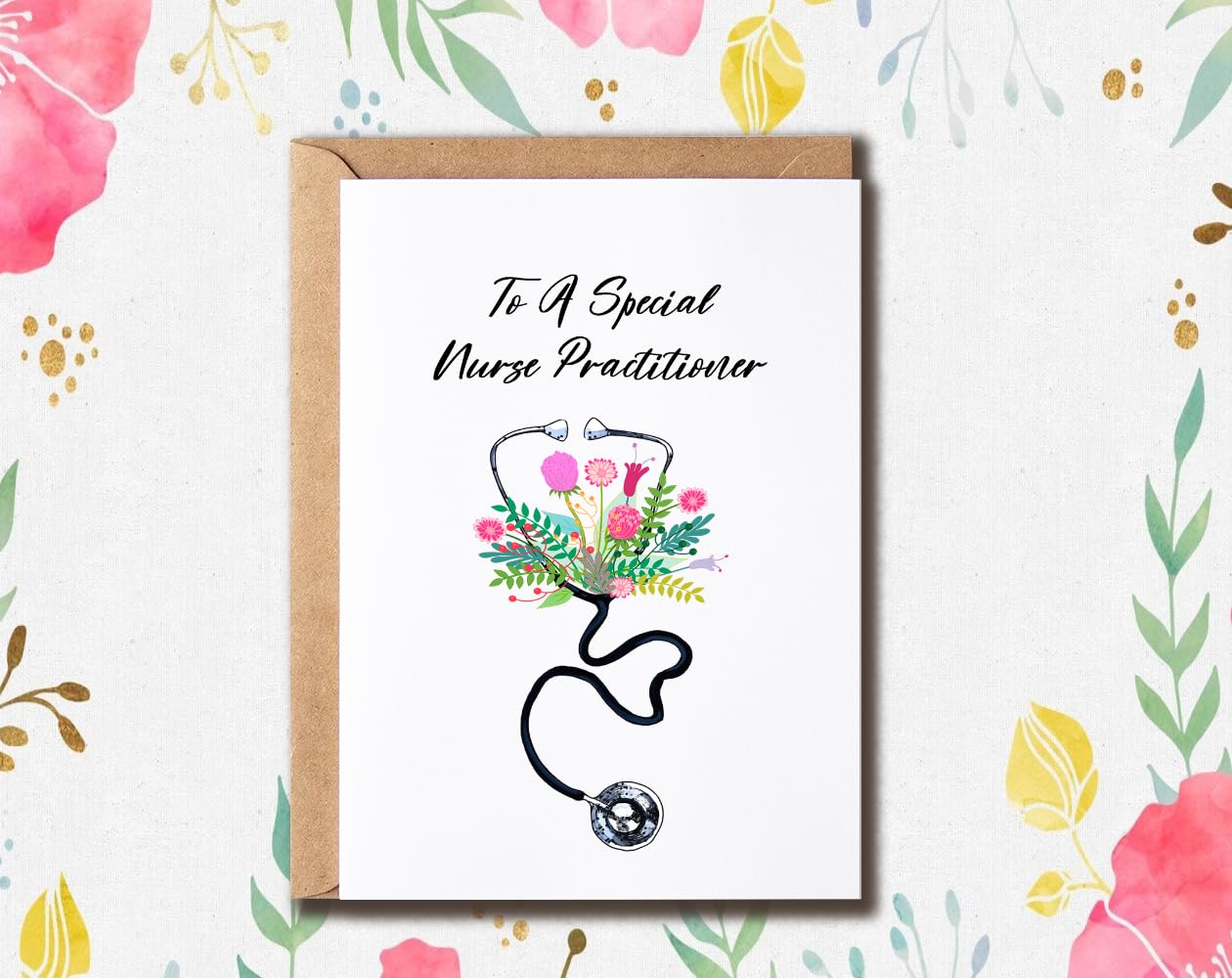 NSLDesigns To A Special Nurse Practitioner Card - Nurse Practitioner Card - Cute Gratitude Card - Nurse Practitioner Greeting Card