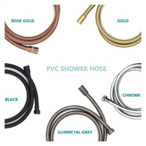 GeRRiT shower pipe, Plumbing PVC Flexible Water Hose Shower Toilet Bidet Shattaff Sprayer Silver/Black/Gold/Rose Gold Metal Grey 1.5m kindly(Color:D) (Color : D)