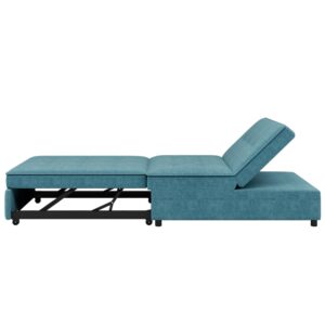 Camelily 4-in-1 Sofa Bed, Chair Bed, Multi-Function Folding Ottoman Bed with Storage Pocket and USB Port for Small Room Apartment,Living Room,Bedroom,Hallway (Teal)