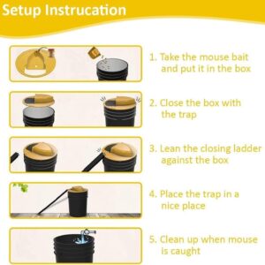 2 Pcs Mouse Trap Bucket, Reusable Humane Mouse Traps for Indoor Outdoor，Automatic Reset Bucket Lid Mouse Trap, 5 Gallon Bucket Compatible - Bucket Lid Mouse Rat Trap